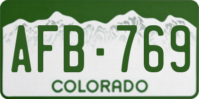 CO license plate AFB769