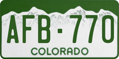 CO license plate AFB770