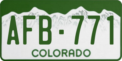 CO license plate AFB771