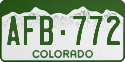 CO license plate AFB772