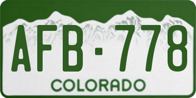 CO license plate AFB778