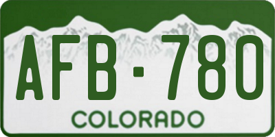 CO license plate AFB780