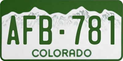 CO license plate AFB781