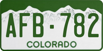 CO license plate AFB782