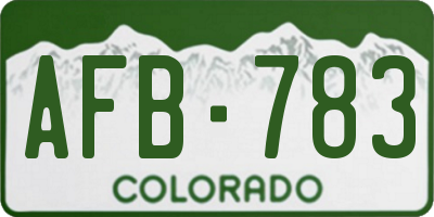 CO license plate AFB783