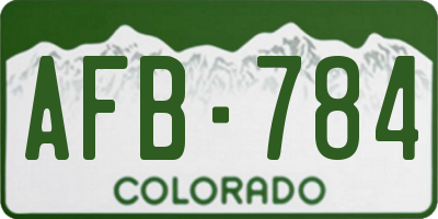 CO license plate AFB784