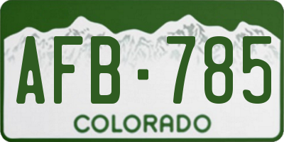 CO license plate AFB785