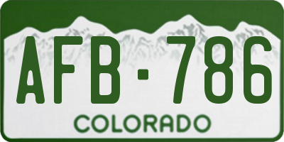 CO license plate AFB786