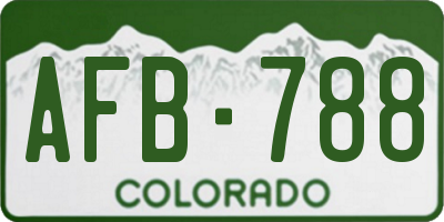CO license plate AFB788