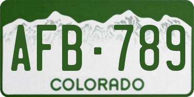 CO license plate AFB789