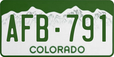 CO license plate AFB791