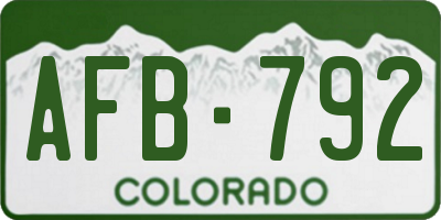 CO license plate AFB792