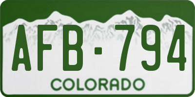 CO license plate AFB794