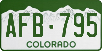 CO license plate AFB795