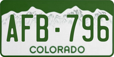CO license plate AFB796