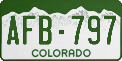 CO license plate AFB797