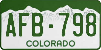 CO license plate AFB798