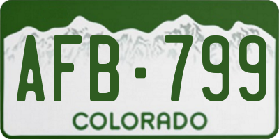 CO license plate AFB799