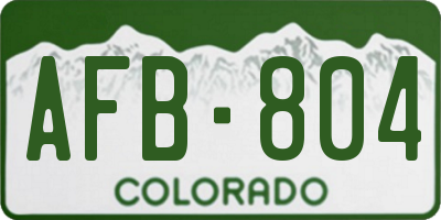 CO license plate AFB804