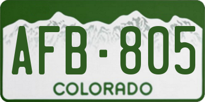 CO license plate AFB805