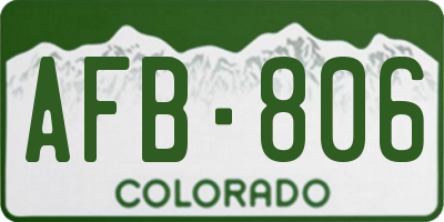 CO license plate AFB806