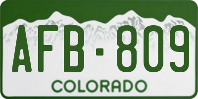 CO license plate AFB809