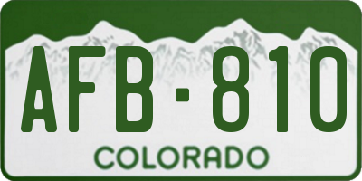 CO license plate AFB810