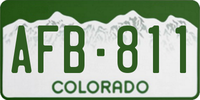CO license plate AFB811