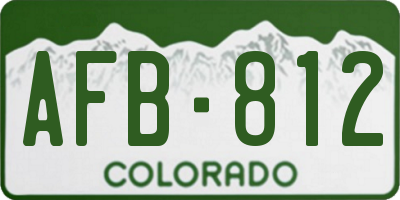 CO license plate AFB812