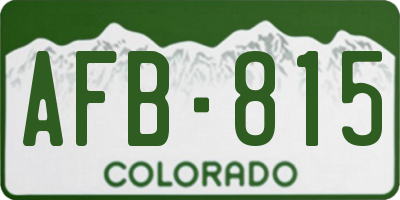 CO license plate AFB815