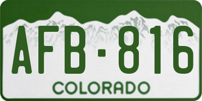 CO license plate AFB816