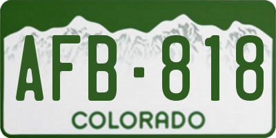 CO license plate AFB818