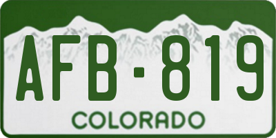 CO license plate AFB819