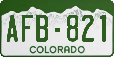 CO license plate AFB821
