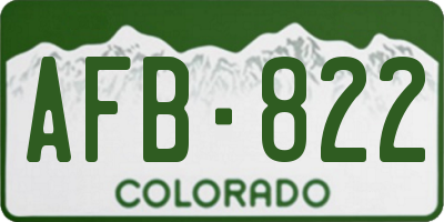 CO license plate AFB822