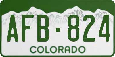 CO license plate AFB824