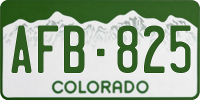 CO license plate AFB825