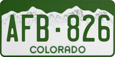 CO license plate AFB826