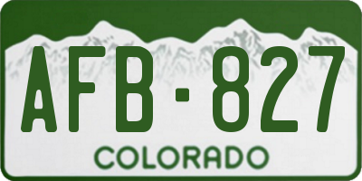 CO license plate AFB827