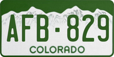 CO license plate AFB829