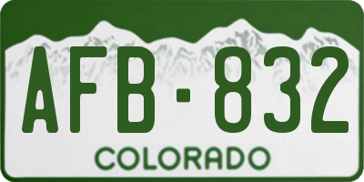 CO license plate AFB832