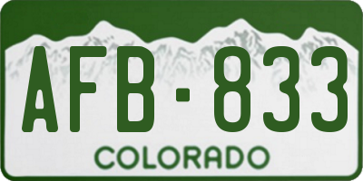 CO license plate AFB833