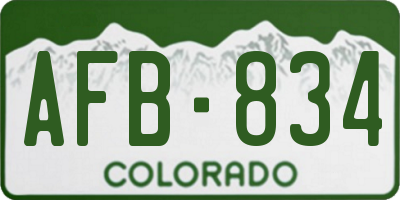 CO license plate AFB834