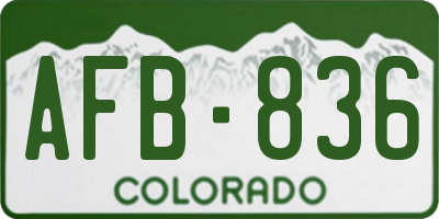 CO license plate AFB836