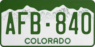 CO license plate AFB840