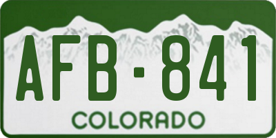 CO license plate AFB841
