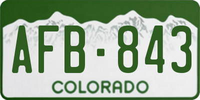 CO license plate AFB843