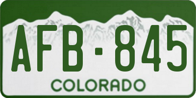CO license plate AFB845