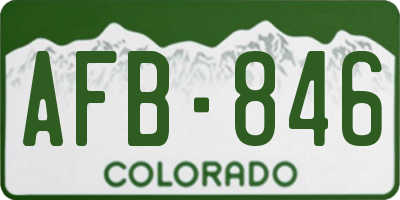 CO license plate AFB846
