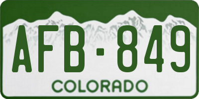 CO license plate AFB849